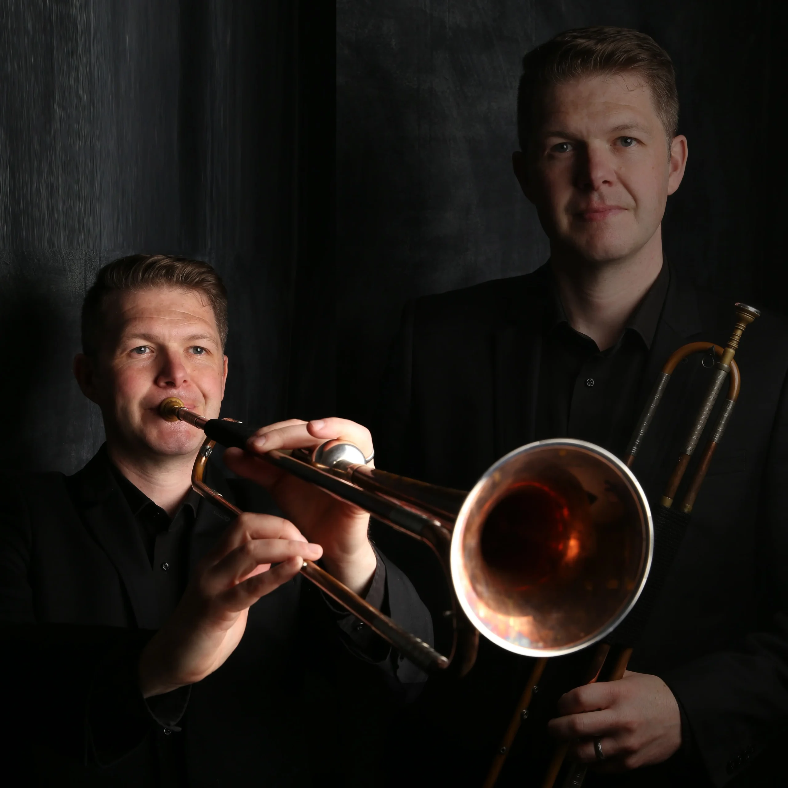 Simon Munday playing the trumpet