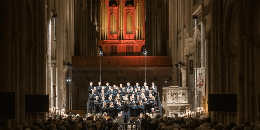 Choir singing in Norwich Cathedral